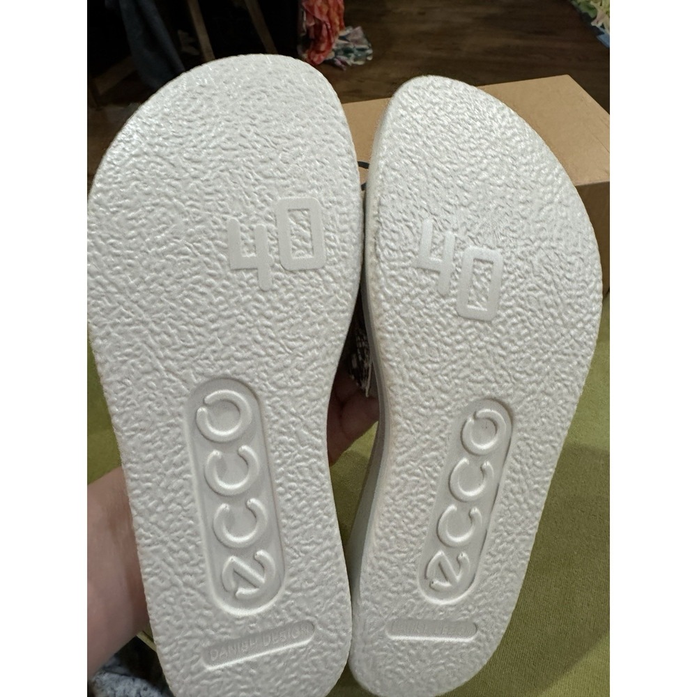 ECCO Flowt women's leather slides featuring a snakeskin pattern Size 40 9-9.5 - Picture 6 of 9